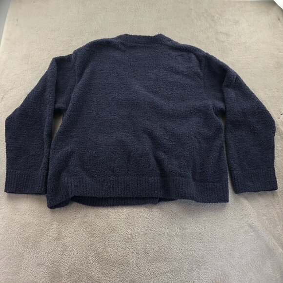 Uniqlo Womens Cardigan Sweater Size XL Navy Blue Boucle Knit Button Front Lounge - Picture 13 of 13
